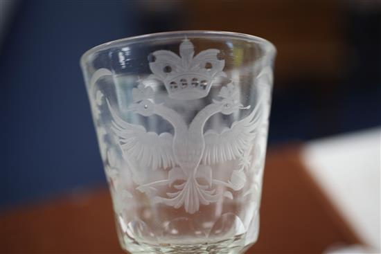 A soda glass goblet, early 20th century, 19.5cm